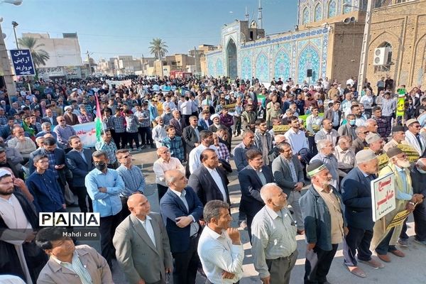 برگزاری راهپیمایی حمایت از مردم مظلوم غزه در بهبهان