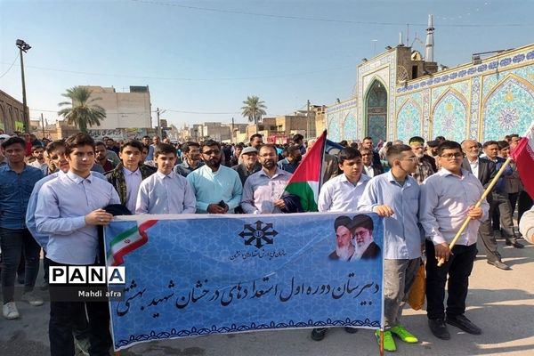 برگزاری راهپیمایی حمایت از مردم مظلوم غزه در بهبهان