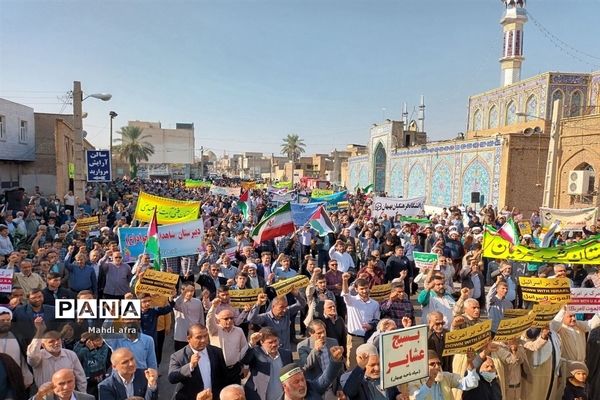 برگزاری راهپیمایی حمایت از مردم مظلوم غزه در بهبهان