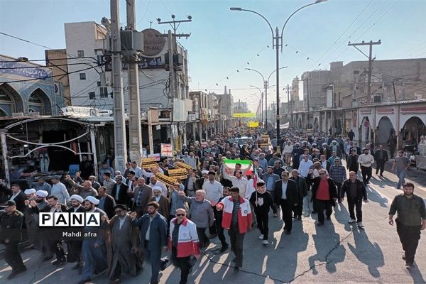 برگزاری راهپیمایی حمایت از مردم مظلوم غزه در بهبهان