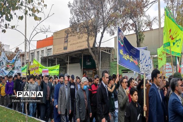 راهپیمایی مردم شهرستان شیروان در حمایت از مردم مظلوم فلسطین و محکومیت جنایت رژیم کودک کش اسرائیل