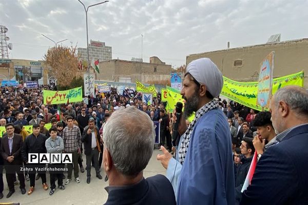 راهپیمایی مردم شهرستان شیروان در حمایت از مردم مظلوم فلسطین و محکومیت جنایت رژیم کودک کش اسرائیل