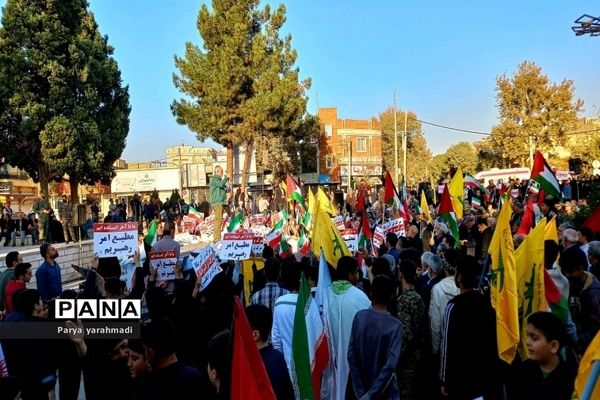 برگزاری تجمع و راهپیمایی حمایت از مردم غزه در شهرستان ورامین