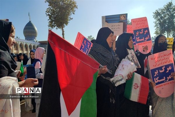 حضور پرشکوه دانش‌آموزان شیرازی در حمایت ازکودکان مظلوم غزه