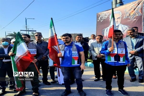 تجمع دانش‌آموزان اهوازی در حمایت از کودکان فلسطینی