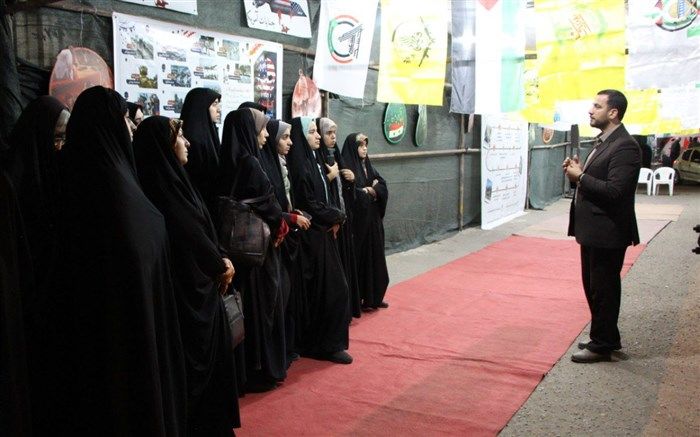 بازدید دانشجویان از نمایشگاه خیمة الاقصی در سمنان