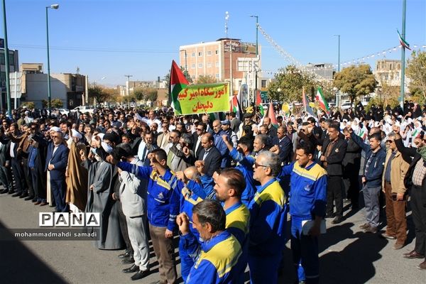 راهپیمایی مردم شهرستان دلیجان در حمایت از کودکان مظلوم فلسطین