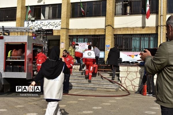 مانور زلزله در مدرسه شهید بهشتی شهرستان پردیس