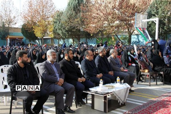 مراسم بدرقه  پیکرشهید مدافع حرم الیاس چگینی در دبیرستان شاهد کوثر