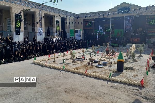 مراسم برافراشتن عَلَم عزای فاطمی همزمان با آغاز دهه دوم ایام فاطمیه در مدارس شادگان