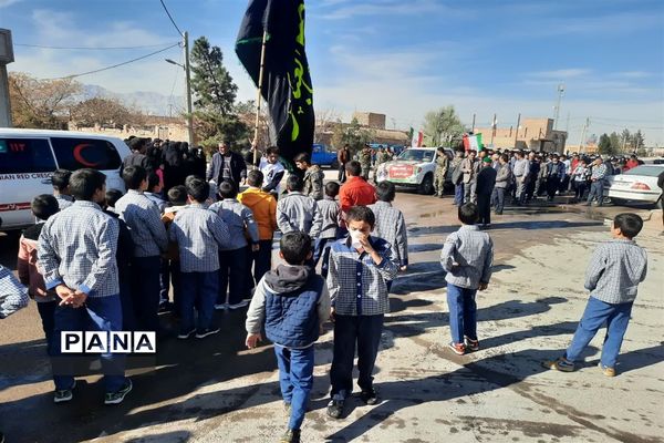 تشییع پیکر شهید گمنام در روستای گردکوه مهریز