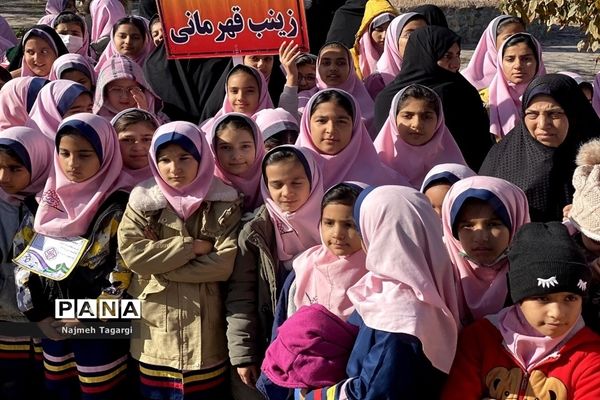 مراسم استقبال از پیکر شهید گمنام در مدارس دخترانه شهرستان مه‌ولات