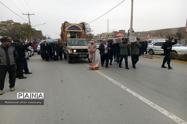 مراسم استقبال از شهدای گمنام در شهرستان راز و جرگلان