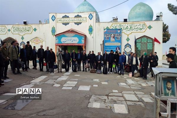 آیین اعزام کاروان فرهنگیان خراسان شمالی آقا به مناطق عملیاتی جنوب کشور