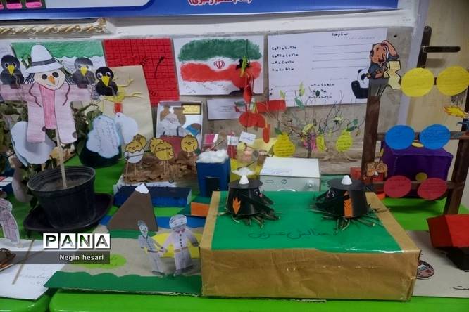 نمایشگاه دستسازه با وسایل دورریختنی در آموزشگاه ملوک زندی شهرستان پیشوا
