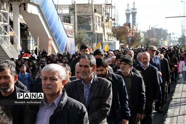 راهپیمایی مردم شهرستان قرچک علیه حادثه جنایت‌بار تروریستی کرمان