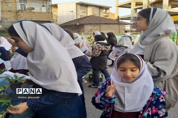 نذر گل در دبستان دخترانه شهید‌محمدعلی صابری قائمشهر