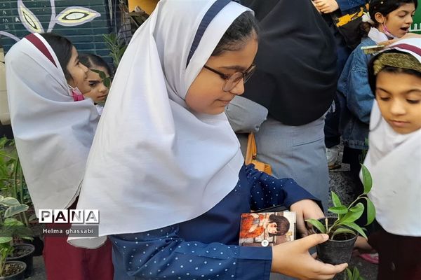 نذر گل در دبستان دخترانه شهید‌محمدعلی صابری قائمشهر