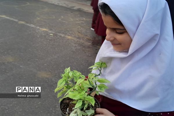 نذر گل در دبستان دخترانه شهید‌محمدعلی صابری قائمشهر