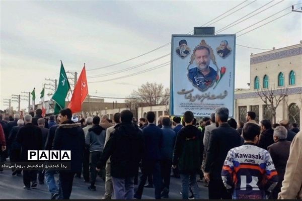 راهپیمایی پرشور مردم بخش گلستان شهرستان بهارستان