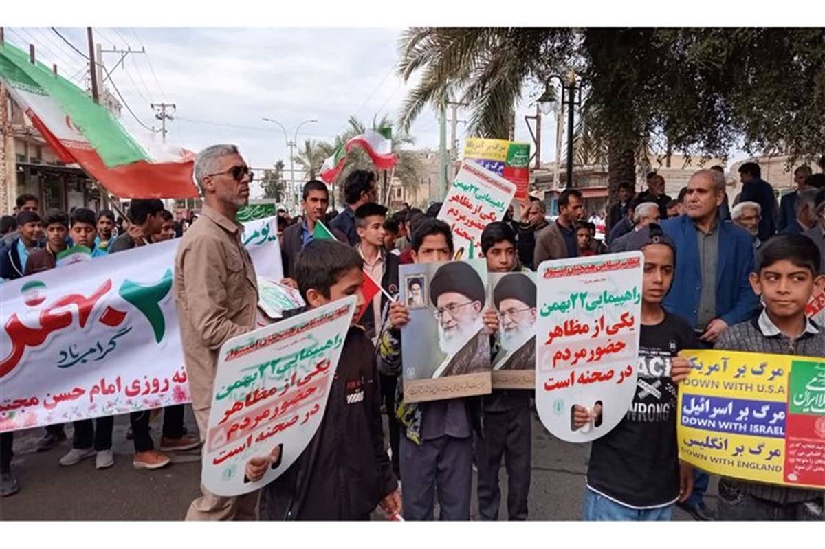 حضور حماسی و انقلابی مردم عنبرآباد در راهپیمایی 22 بهمن/فیلم