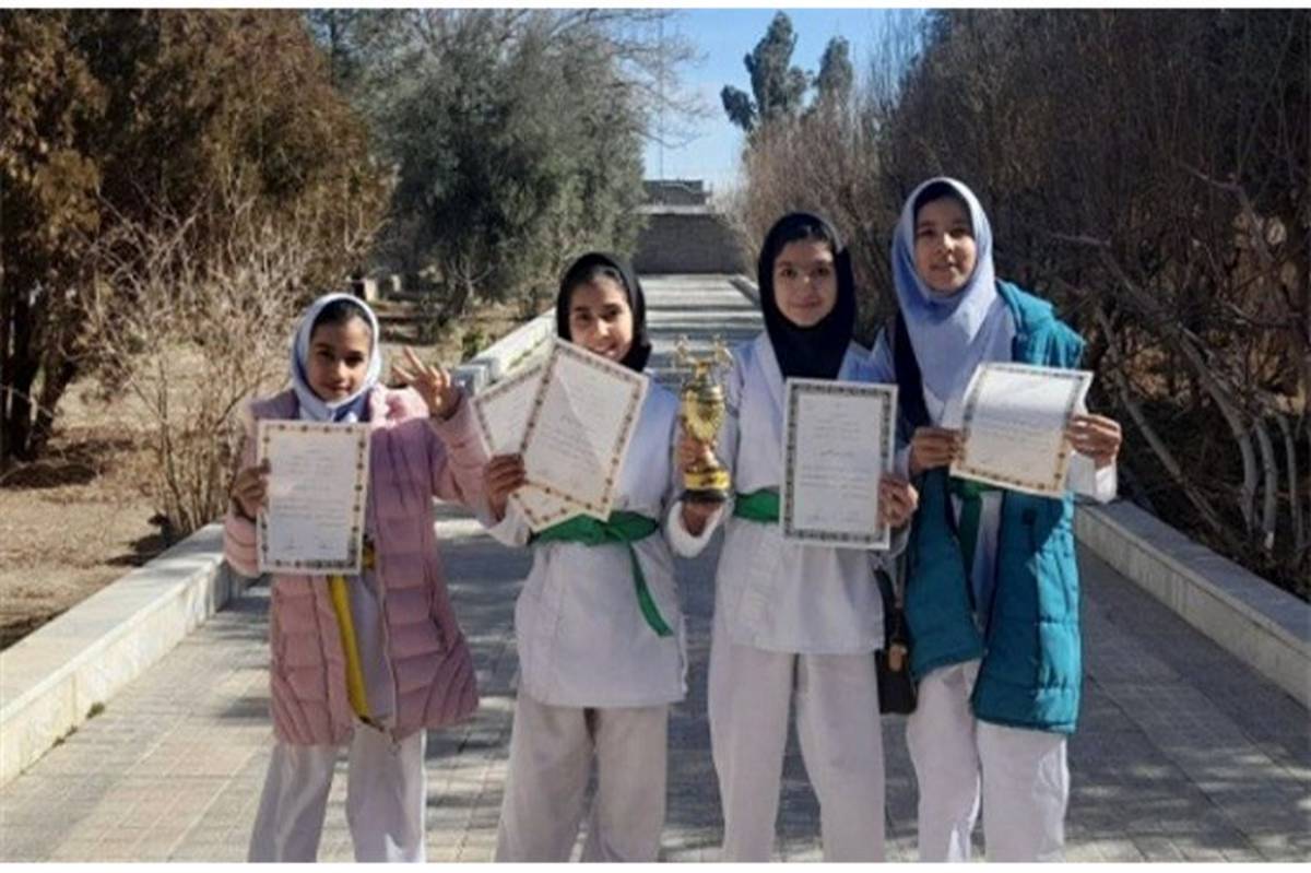 دانش آموزان شهرستان جعفر آباد روی سکوی قهرمانی کاراته