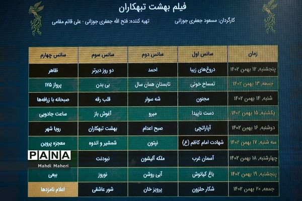 مراسم قرعه‌کشی جدول نمایش فیلم‌های چهل‌و‌دومین جشنواره فیلم فجر