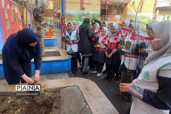 کاشت نهال به یاد شهدای گمنام در دبستان شهید مجیدی ناحیه دو شهرری