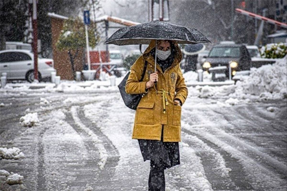 بارش برف و وزش باد شدید در تهران