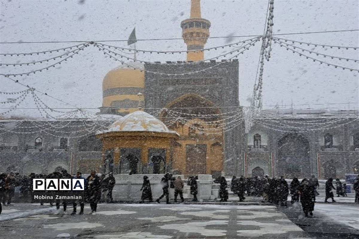 بارش برف زمستانی در مشهد