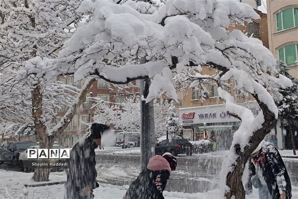 بارش برف زمستانی در مشهد