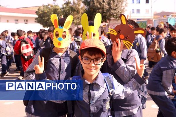 صبحگاه دانش‌آموزی در دبستان قلمچی گرگان