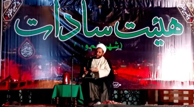 عزاداری هیئت سادات شهر نیم‌ور در شب چهارم محرم