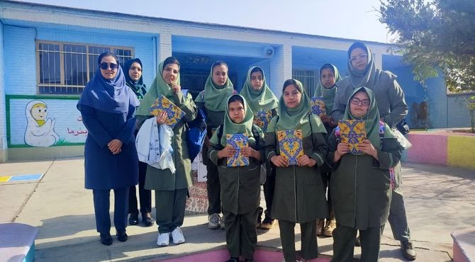 آیین بازگشایی مدارس و نواختن زنگ مهر و ایثار در دبستان میلاد نیشابور 