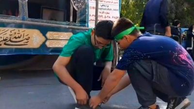  راهپیمایی جاماندگان اربعین در شهرستان سلماس