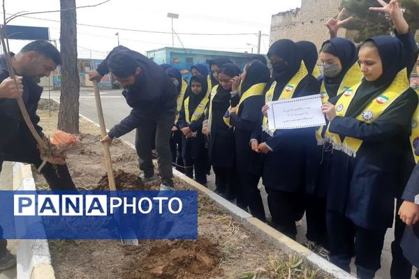 کاشت نهال به مناسبت روز درخت کاری دردبیرستان شهید مجید دهنوی 