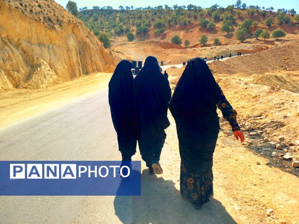 مراسم پیاده‌روی جاماندگان اربعین حسینی در میانکوه 