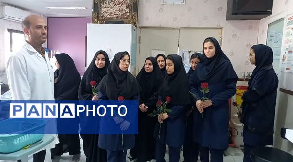 حضور دانش‌آموزان شهید نصرتی در بیمارستان خاتم الانبیاء (ص)