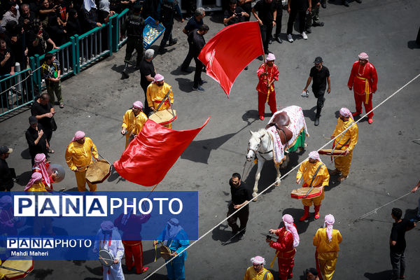 خیمه‌سوزان ظهر عاشورا در چهارراه گلوبندک تهران