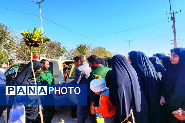  استقبال از شهدای گمنام در دبیرستان فرهیختگان شهرستان باشت