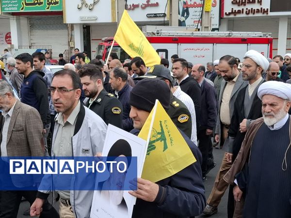 مردم ملارد در حمایت از آرمان‌های فلسطین به خیابان‌ها آمدند 