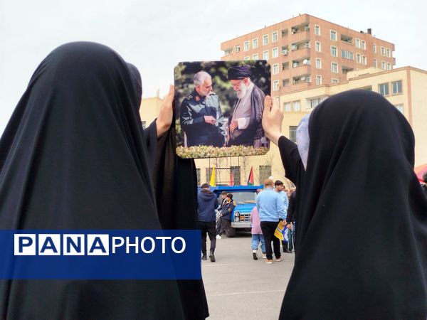 مردم ملارد در حمایت از آرمان‌های فلسطین به خیابان‌ها آمدند 