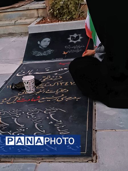 دختران شاهد فاطمه‌زهرا(س) در گلزار شهدا، قبور مطهر را به رنگ عشق آراستند