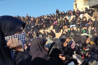 بازدید دانش‌آموزان شهرستان فریدن در رادوی راهیان نور از مسجد طلاییه