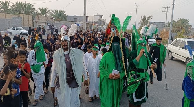 ورود نمادین کاروان امام حسین(ع) به کربلا در شهرستان رودان 