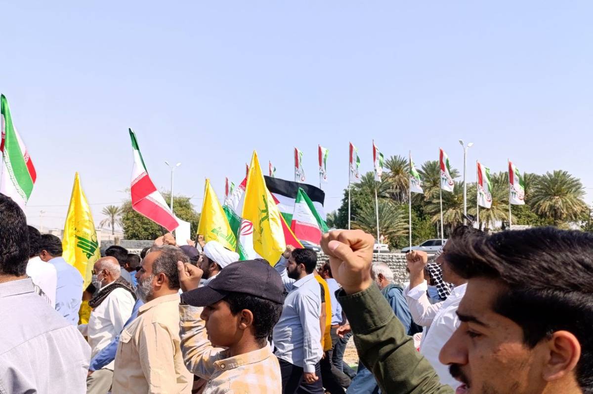 ابراز همدردی مردم سندرک و فین با مردم فلسطین در راهپیمایی روز قدس