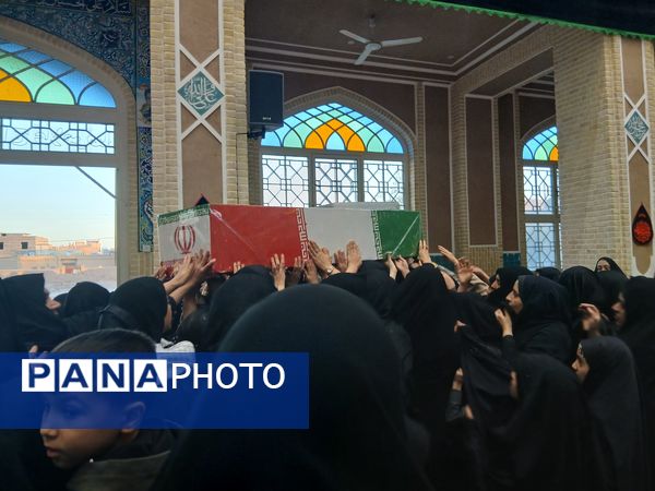 استقبال از شهید گمنام در مسجد امام حسین مجتبی (ع) محله سید میرزا