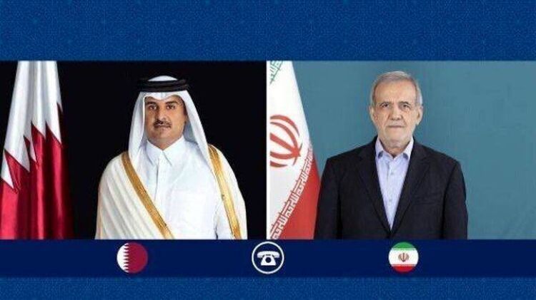 تاکید پزشکیان و امیر قطر بر تلاش‌ برای توقف جنایات علیه مردم غزه 