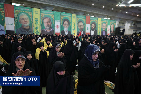 مراسم گرامیداشت شهید سیدحسن نصرالله همزمان با تشییع شهدا در لبنان - تهران