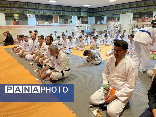 مراسم عزاداری و بزرگداشت شهدای جنگ تحمیلی در باشگاه‌های کاراته  بیرجند 
